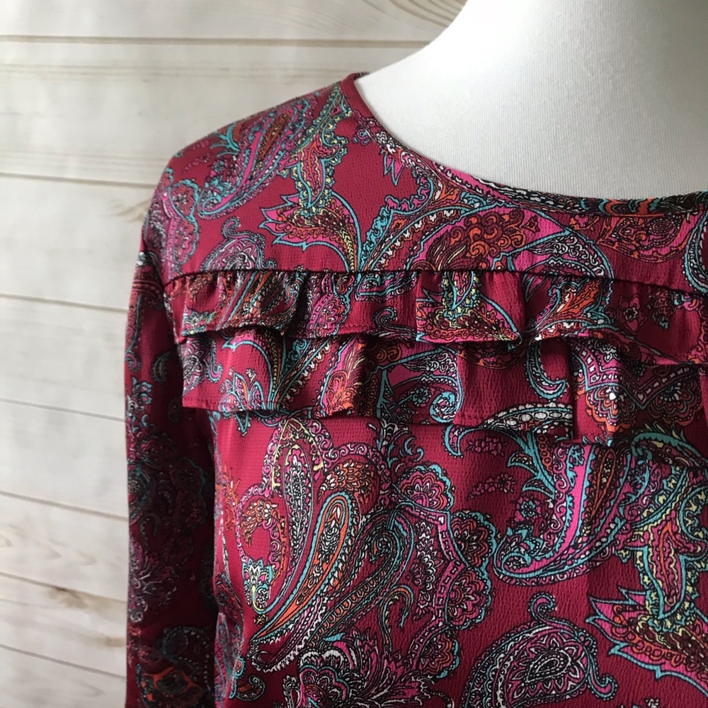 Talbots Silky Ruffled Top - Picture 2 of 6